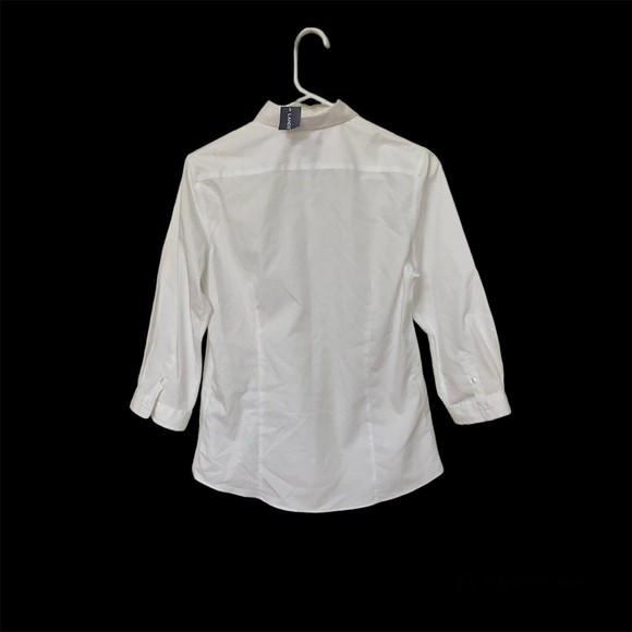 Lands End Womens 4 Blouse White Button Collar Long Sleeve Cotton Brand New - Picture 2 of 8